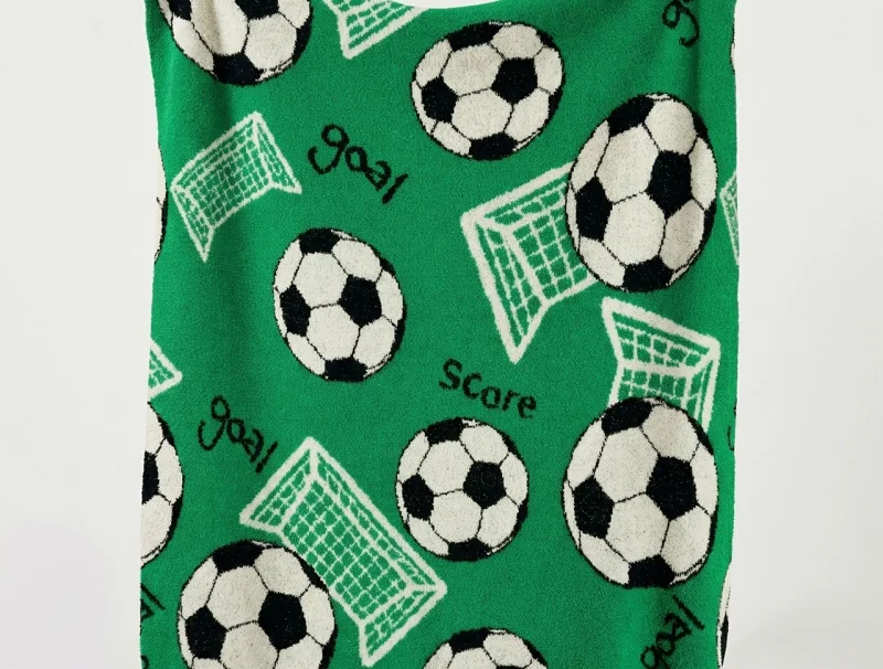 Football element Knitted Blanket Soft and Skin Friendly Portable Factory Direct Sales Accepting Customization ZQZX
