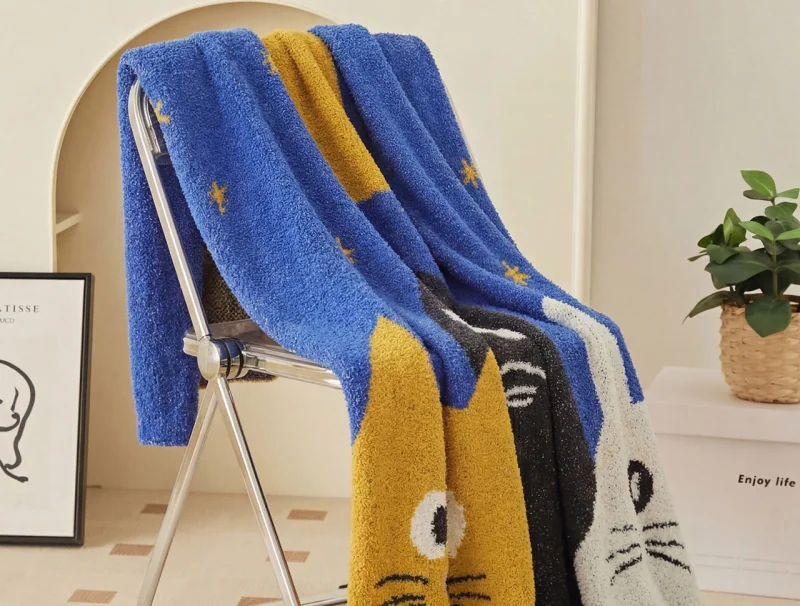 High Quality Cute Cartoon Cat Pattern 100% polyester machine Jacquard for Home sofa Decor XYM