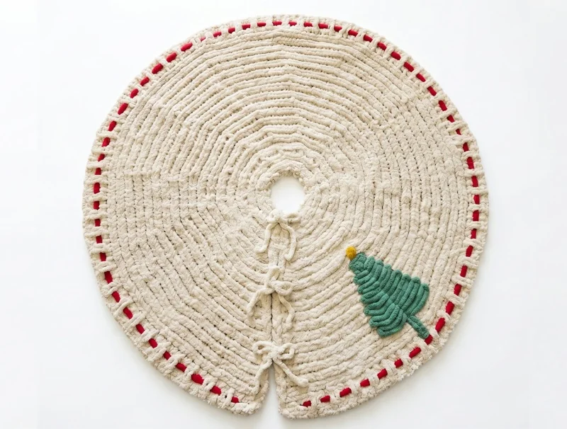 Home decoration Holiday decoration Christmas tree skirt Knitted blanket Circular cushion Decorations for Christmas party TES