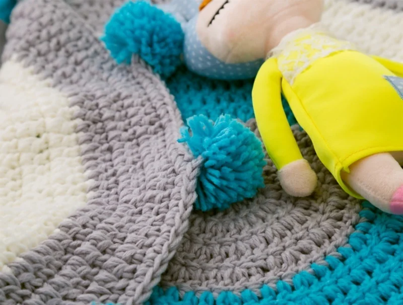 woven-hand-striped-patchwork-floor-mat-woven-ball-tassel-floor-mat