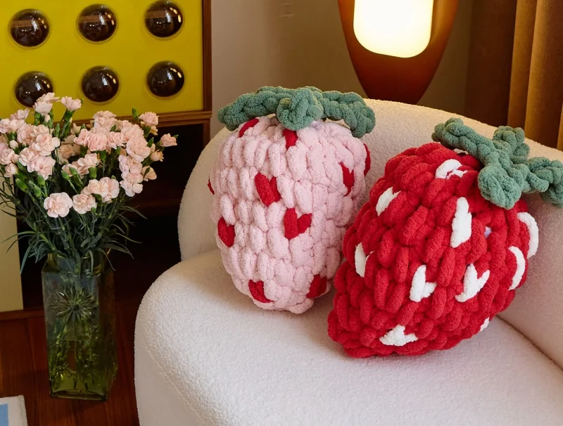 new-hot-strawberry-modern-nordic-style-decorative-shape-chenille-100-polyester-knot-pillow-for-sofa-for-gift-txmb
