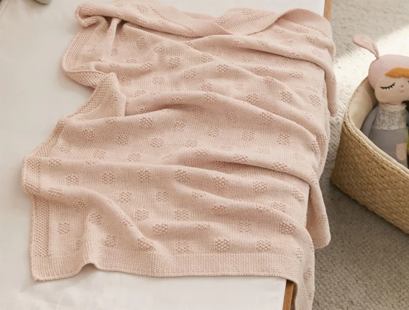 high-quality-soft-cozy-dot-pink-custom-organic-cotton-knitted-throw-baby-blanket-for-rest-sleeping-oeko-tex-syhsh