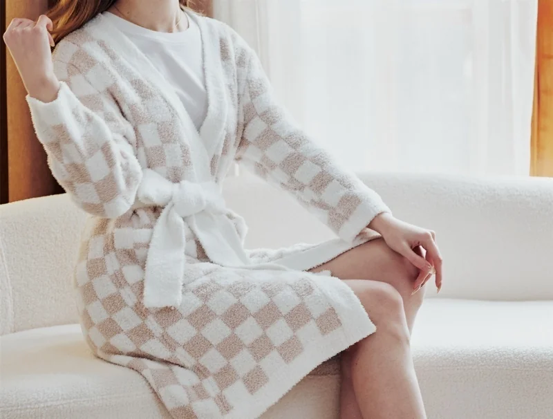 fsj-knittedjacquard-pattern-checker-soft-ladies-cozy-100-polyester-women-sleepwear-nighty-wear-long-gown-bathrobe
