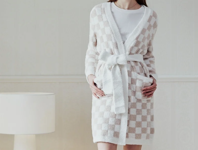fsj-knittedjacquard-pattern-checker-soft-ladies-cozy-100-polyester-women-sleepwear-nighty-wear-long-gown-bathrobe