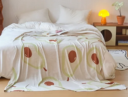 awk-oeko-tex-cool-fruit-pear-pattern-kids-throw-blanket-100-bamboo-fiber-summer-wearable-baby-blanket-solid-knitted-comfortable