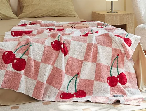 new-checkerboard-cherry-100-polyester-yarn-super-cozy-comfortable-lightweight-knitted-blanket-for-home-textile-sofa-decor-yl